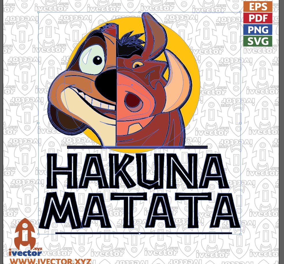 HAKUNA-MATATA-TIMON-Y-PUMBA-VECTOR_Mesa-de-trabajo-2 Suricata y Jabalí Aventureros Vector – Diseño Inspirador para Sublimación y Manualidades