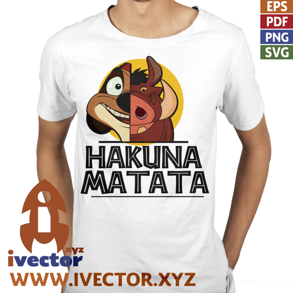 HAKUNA-MATATA-TIMON-Y-PUMBA-VECTOR_P1 Suricata y Jabalí Aventureros Vector – Diseño Inspirador para Sublimación y Manualidades