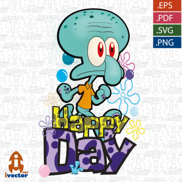 HAPPY-DAY-CALAMARDO-BOB-ESPONJA_Mesa-de-trabajo-1-600x600 Vectores completamente editables
