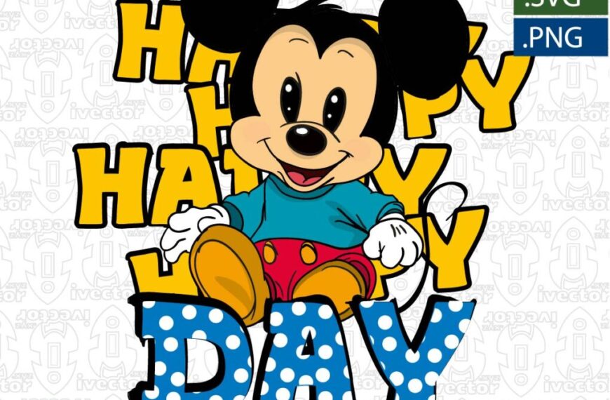 HAPPY DAY MICKEY MOUSE BABY VECTOR EPS PDF