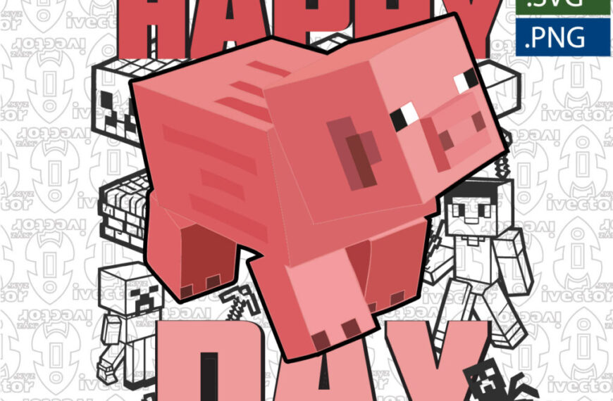 HAPPY DAY MINECRAFT VECTOR EDITABLE