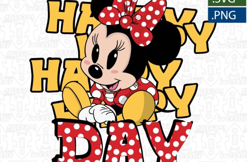 HAPPY DAY MINNIE MOUSE BABY VECTOR EPS PDF