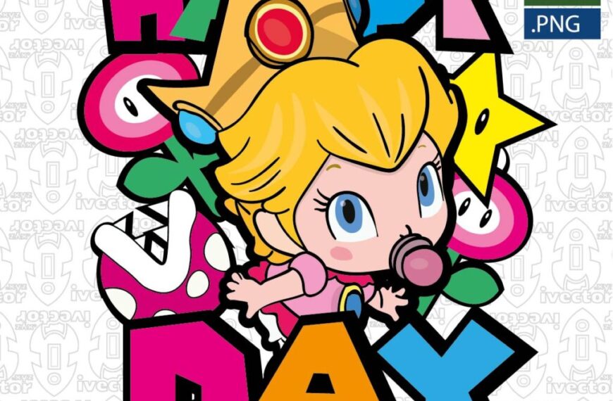 HAPPY DAY PEACH DIA DEL NIÑO VECTOR