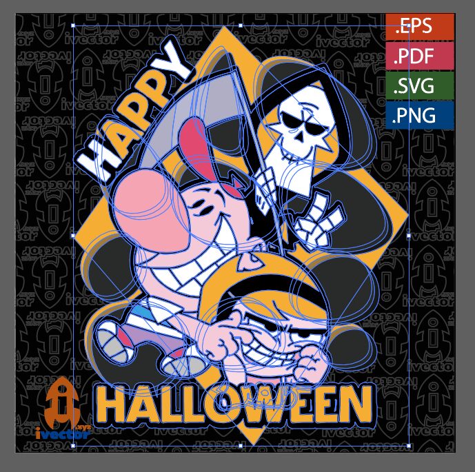 HAPPY-HALLOWEEN-BILLY-MANDY-VECTOR-EDITABLE_P1 HAPPY HALLOWEEN BILLY MANDY VECTOR EDITABLE