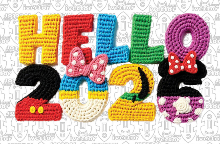 HAPPY NEW YEAR 2026 DISNEY MICKEY MOUSE CROCHET