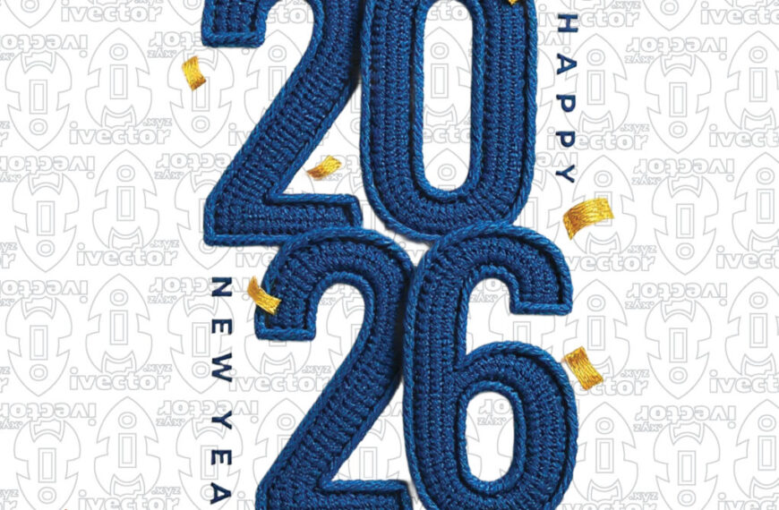 HAPPY NEW YEAR 2026 ESTILO CROCHET PNG ALTA RESOLUCIÓN