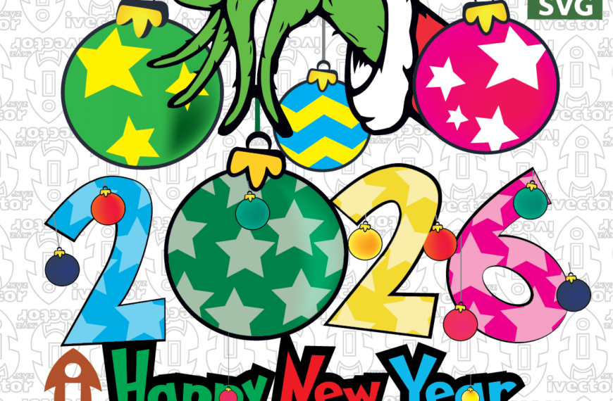 HAPPY NEW YEAR 2026 GRINCH VECTOR EDITABLE