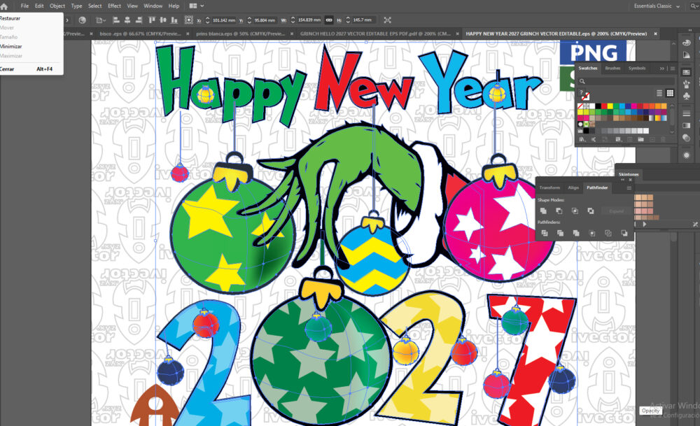 HAPPY-NEW-YEAR-2027-GRINCH-VECTOR-EDITABLE-02 HAPPY NEW YEAR 2026 GRINCH VECTOR EDITABLE