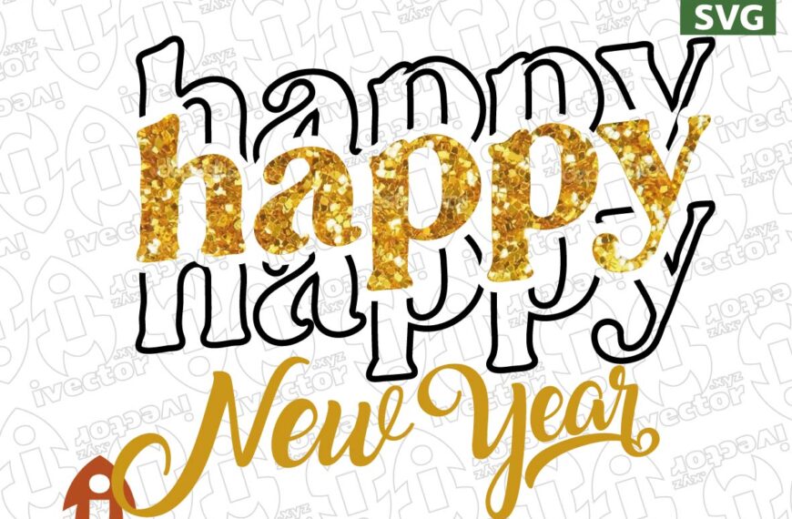 HAPPY NEW YEAR GLITTER VECTOR EDITABLE