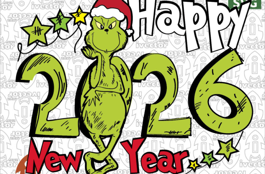 HAPPY NEW YEAR GRINCH 2026 EDITABLE