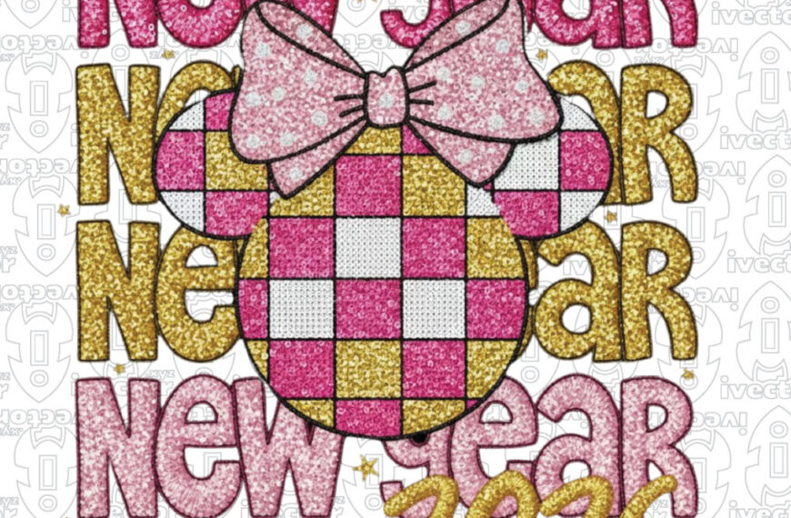 HAPPY NEW YEAR MINNIE ROSA Y DORADO 2026