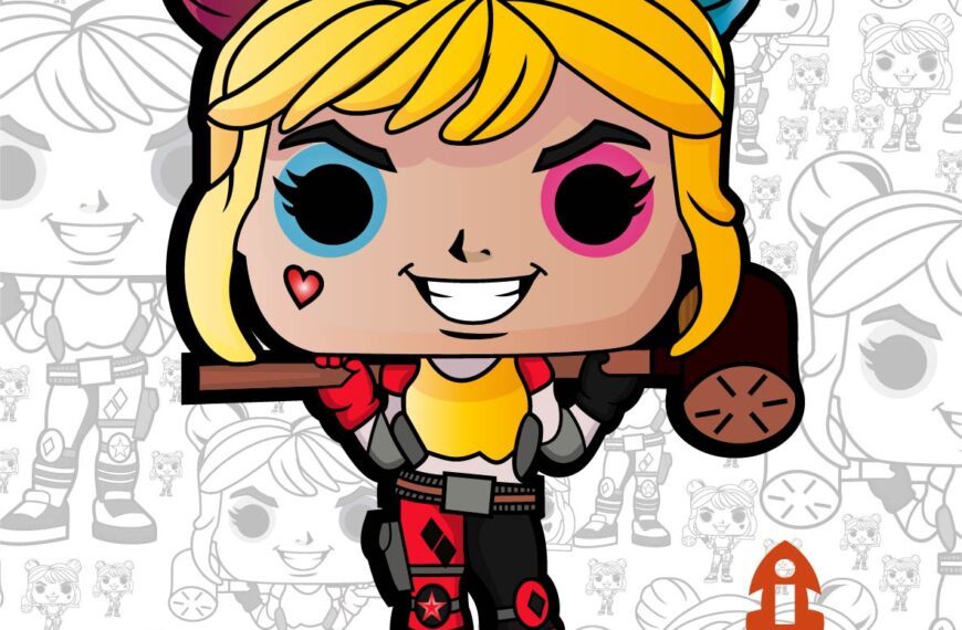 HARLEY QUEEN FUNKO VECTOR EDITABLE EPS PDF