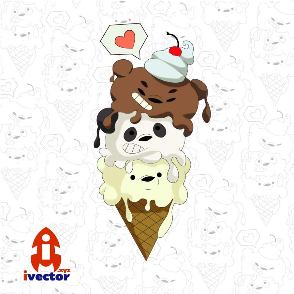 Escandalosos forma de helado vector editable EPS