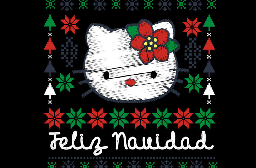 HELLO KITTY VECTOR NAVIDEÑO BORDADO EPS