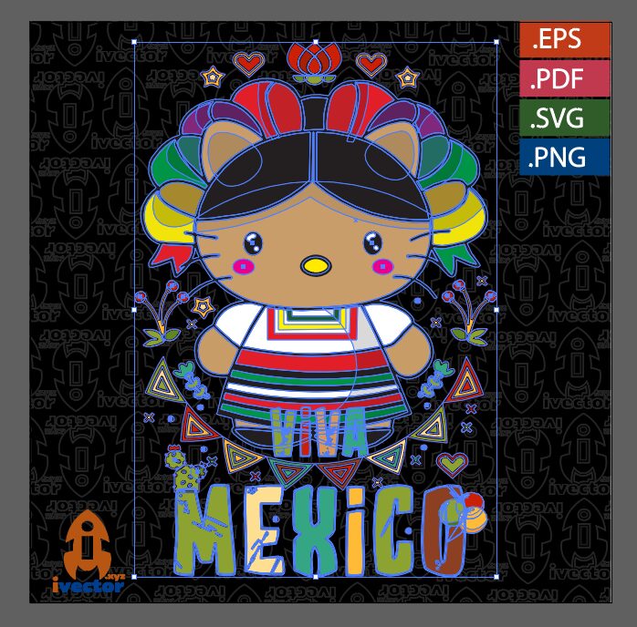 HELLOW-KITTI-MEXICANO-VECTOR-EDITABLE-EPS-PDF_P1 HELLOW KITTI MEXICANO VECTOR EDITABLE EPS PDF