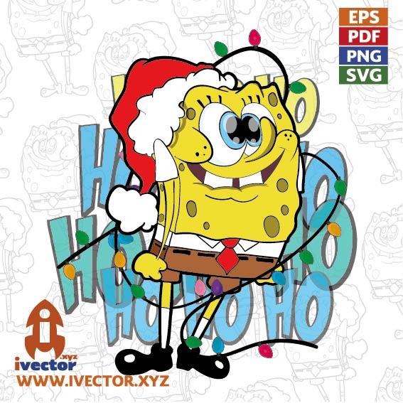 HO HO HO BOB ESPONJA VECTOR EDITABLE EPS PDF SVG