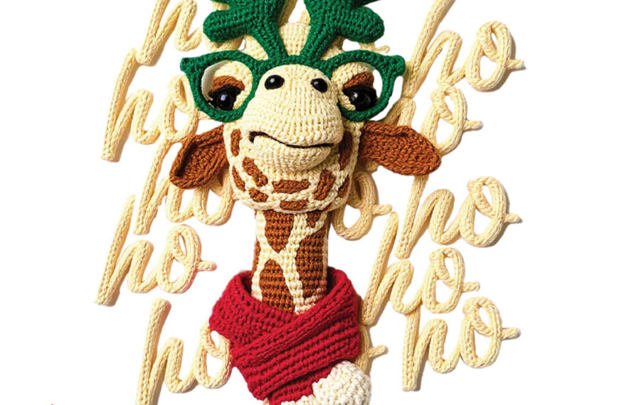 HO HO HO JIRAFA RENO NAVIDEÑO CROCHET PNG ALTA CALIDAD