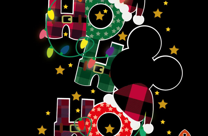HO HO HO MICKEY MOUSE NAVIDEÑO VECTOR ESTRELLAS