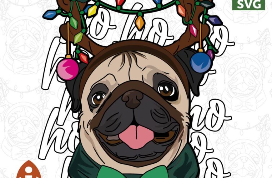 HO HO HO PERRO PUG NAVIDEÑO EPS PDF VECTOR