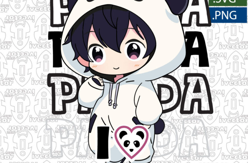 I LOVE PANDA VECTOR EDITABLE EPS PDF