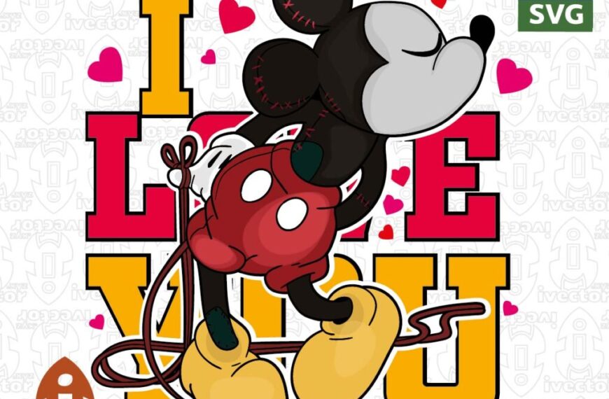 I LOVE YOU MICKEY MOUSE VECTOR EDITABLE PAREJA