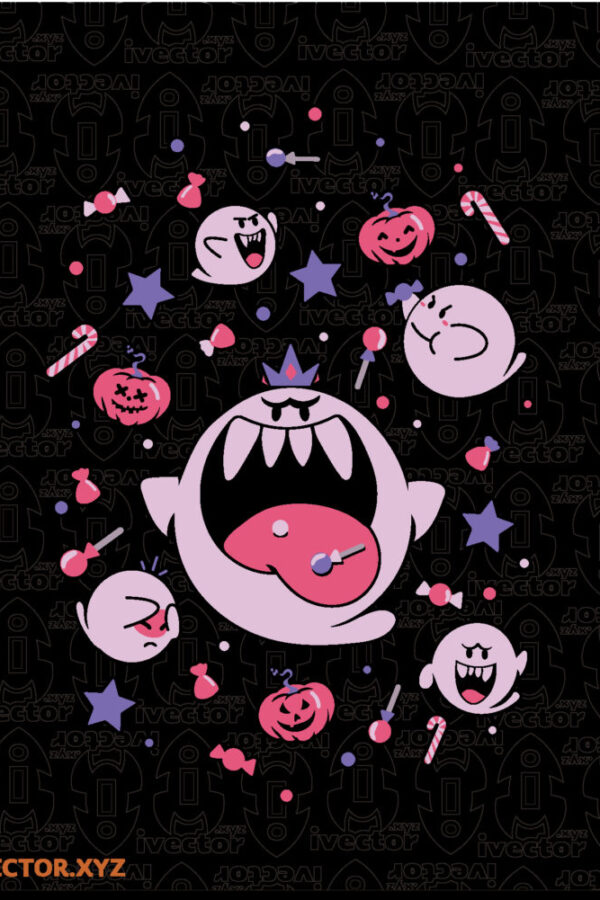 Ilustracion-Halloween-con-Fantasmas-Calabazas-y-Dulces-en-Estilo-Kawaii-600x900 VECTORES Y RECURSOS