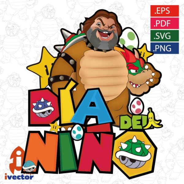 JACK-BLACK-BROWSER-SUPER-MARIO-BROS-VECTOR-EDITABLE-01-600x600 Papá es tan valiente ... vector Super Bros Eps PDF
