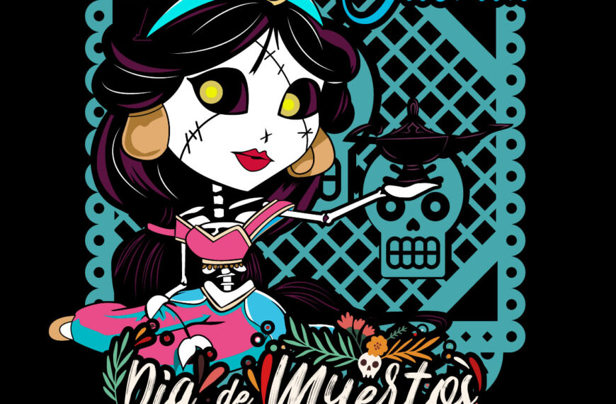 JAZMIN PRINCESA DIA DE MUERTOS VECTOR EDITABLE EPS PDF