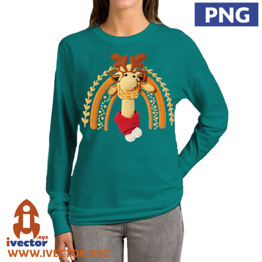 JIRAFA-ARCO-NAVIDAD-PNG-ALTA-CALIDAD-CROCHET-P1 JIRAFA ARCO NAVIDAD PNG ALTA CALIDAD CROCHET