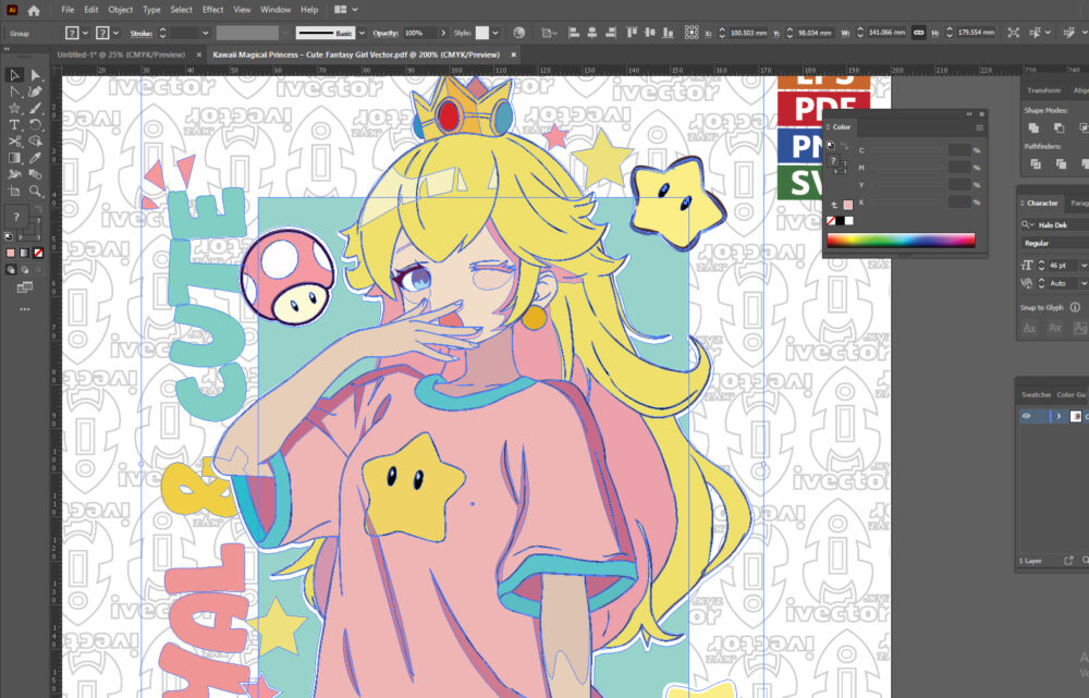 Kawaii-Magical-Princess-–-Cute-Fantasy-Girl-Vector_Mesa-de-trabajo-2 Kawaii Magical Princess – Cute Fantasy Girl Vector