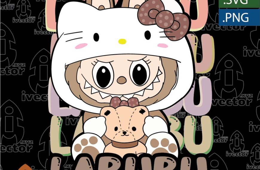 LABUBU HELLO KITTY VECTOR EPS PDF
