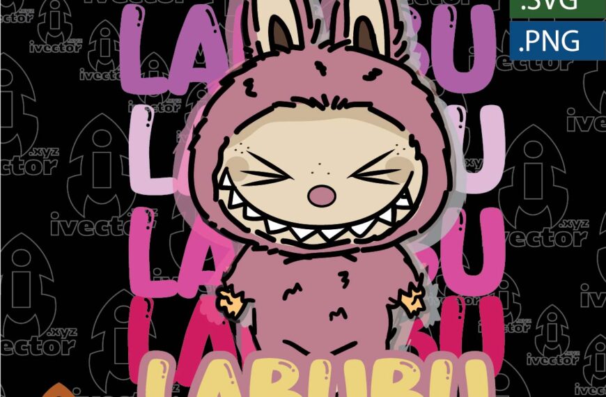 LABUBU ROSA VECTOR EDITABLE