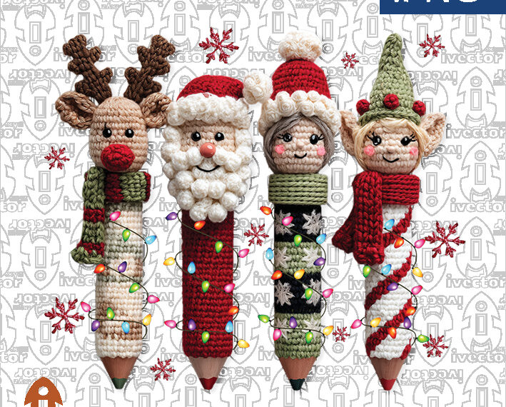 LAPICES RENO SANTA EFECTO CROCHE PNG