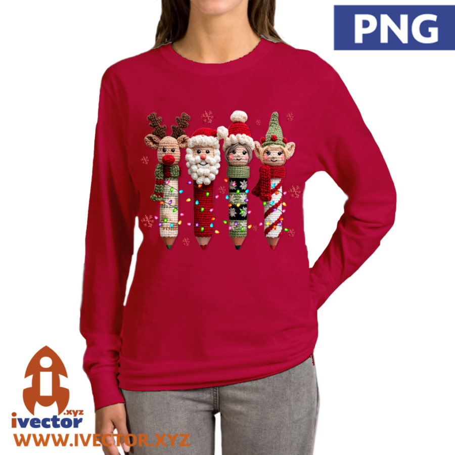 LAPICES-RENO-SANTA-EFECTO-CROCHE-PNG-A3 LAPICES RENO SANTA EFECTO CROCHE PNG