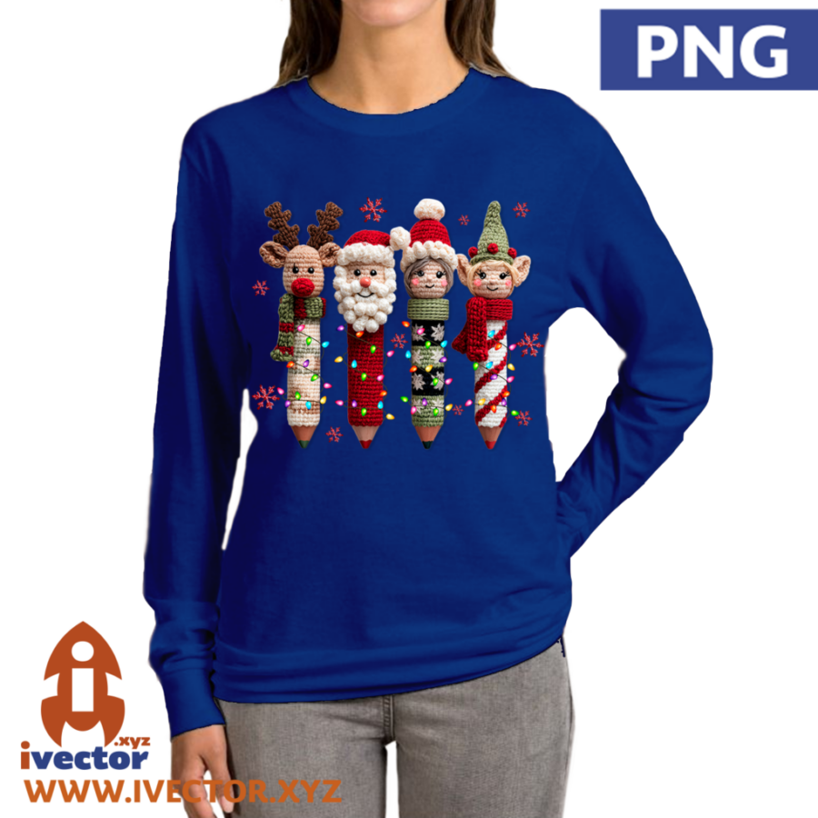 LAPICES-RENO-SANTA-EFECTO-CROCHE-PNG-A4 LAPICES RENO SANTA EFECTO CROCHE PNG