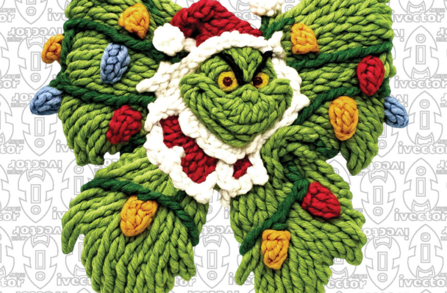 LAZO GRINCH CROCHET PNG ALTA CALIDAD