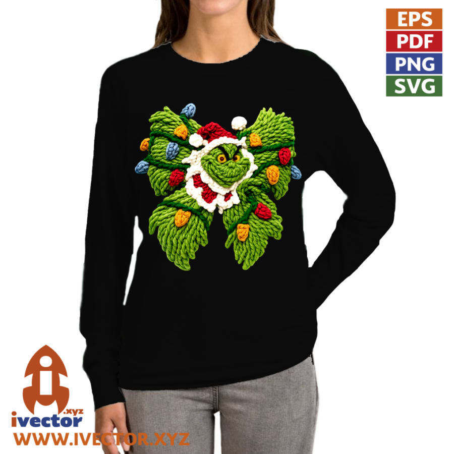 LAZO-GRINCH-CROCHET-PNG-ALTA-CALIDAD-P2PNG LAZO GRINCH CROCHET PNG ALTA CALIDAD