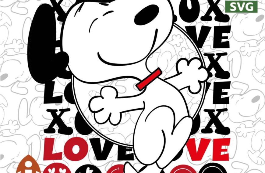 LOVE HAPPY SNOOPY VECTOR EDITABLE