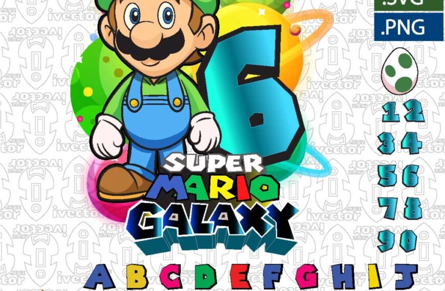 LUIGI DÍA DEL NIÑO SUPER MARIO GALAXY VECTOR EDITABLE