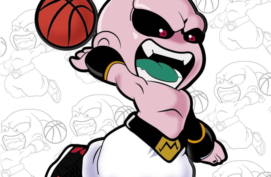 MAJIN BOO BASQUETBALL VECTOR EDITABLE EPS PDF VECTOR