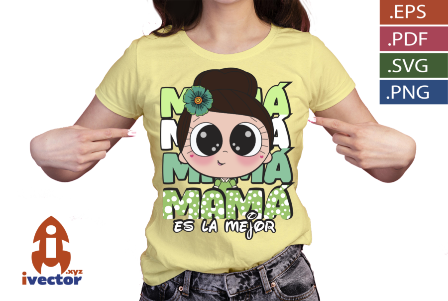 MAMA-ES-LA-MEJOR-VECTOR-EDITABLE-VERDE_P1 MAMÁ ES LA MEJOR VECTOR EDITABLE VERDE