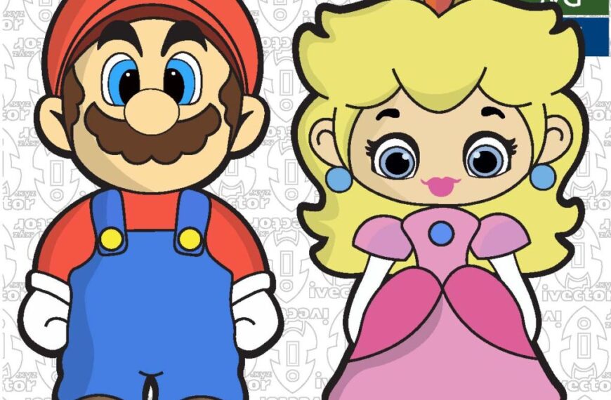 MARIO AND PEACH VECTOR EDITABLE EPS PDF