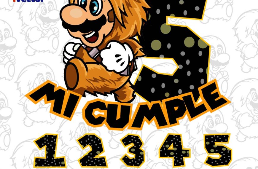 MARIO BROS CHEWBACCA CUMPLEAÑOS NUMEROS VECTOR EDITABLE EPS PDF