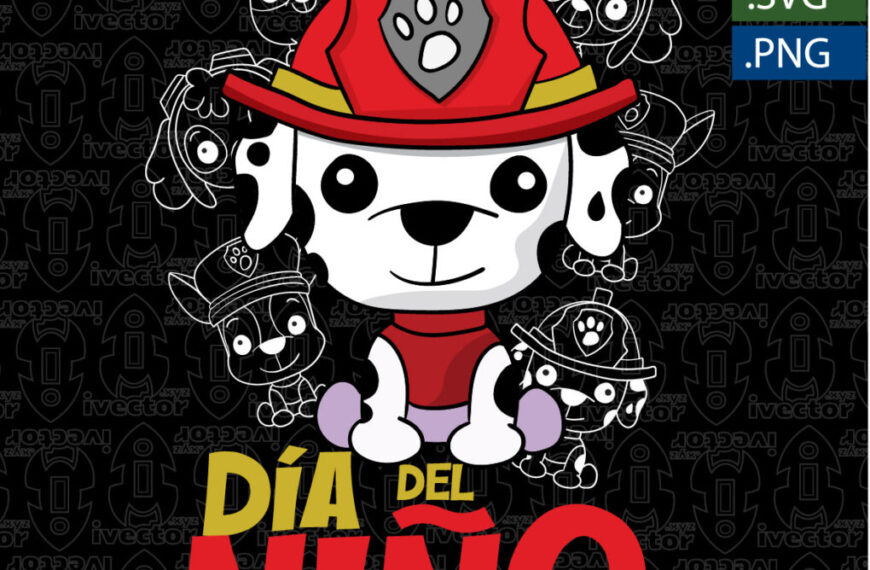 MARSHAL PAW PATROL DIA DEL NIÑO BLACK VECTOR