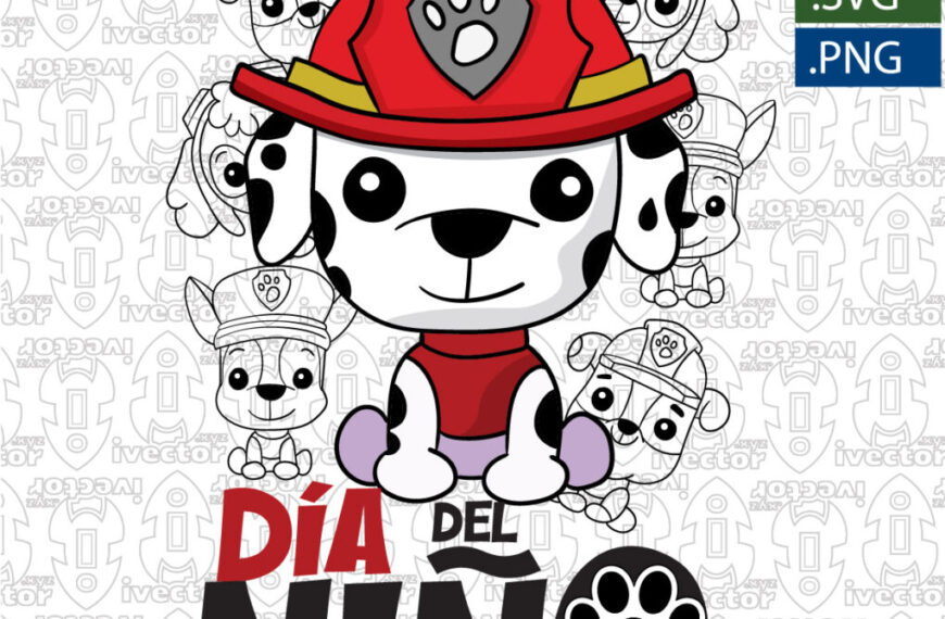MARSHAL PAW PATROL DIA DEL NIÑO VECTOR