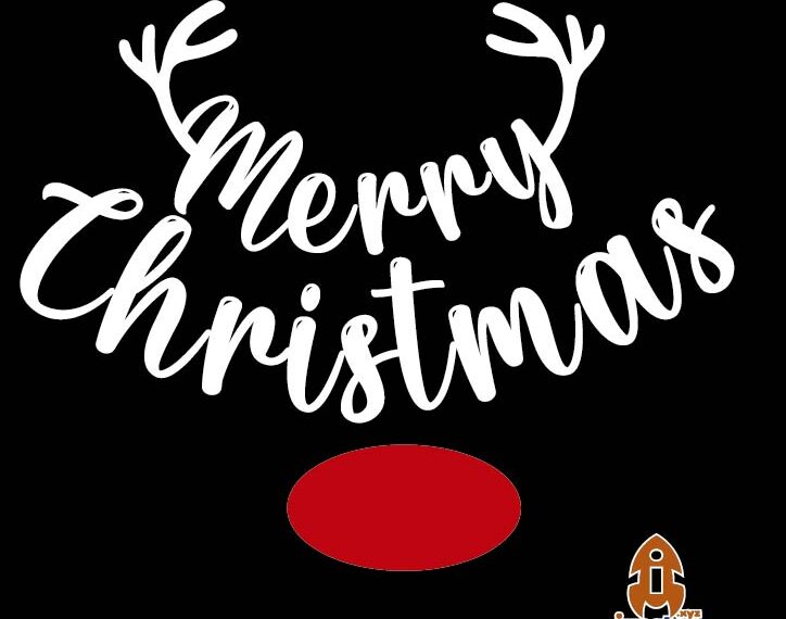 MERRY CHRISTMAS LETRAS VECTOR NARIZ ROJA