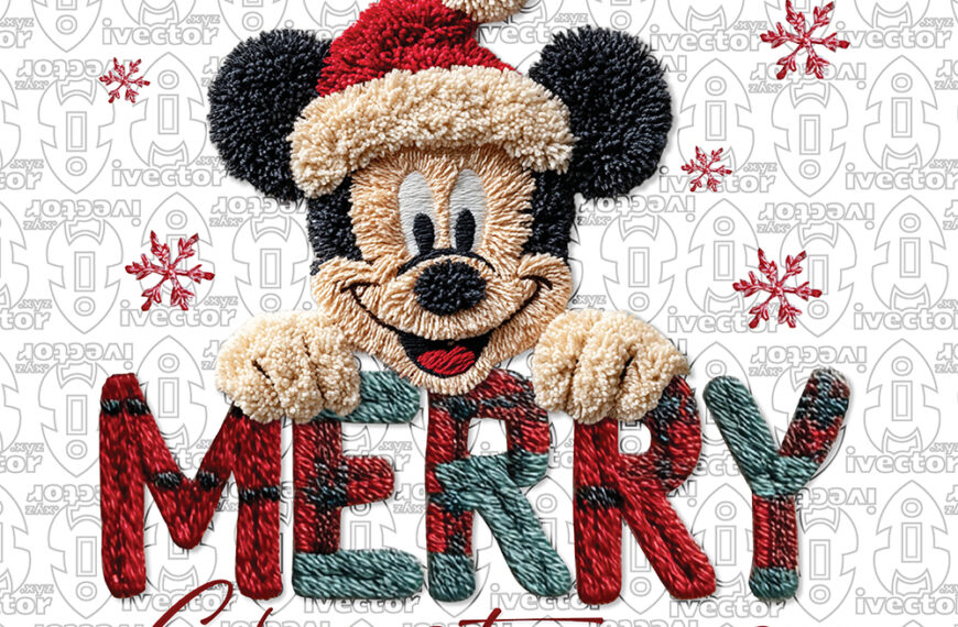 MERRY CHRISTMAS MICKEY CROCHET PNG ALTA CALIDAD