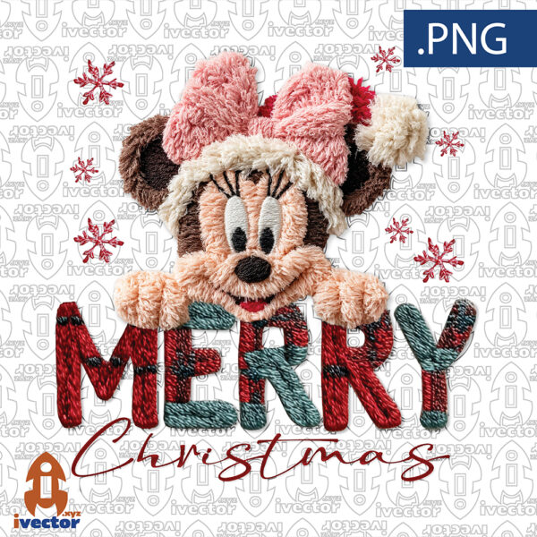 MERRY-CHRISTMAS-MINNIE-MOUSE-CROCHET-PNG-ALTA-CALIDAD-600x600 Vectores completamente editables