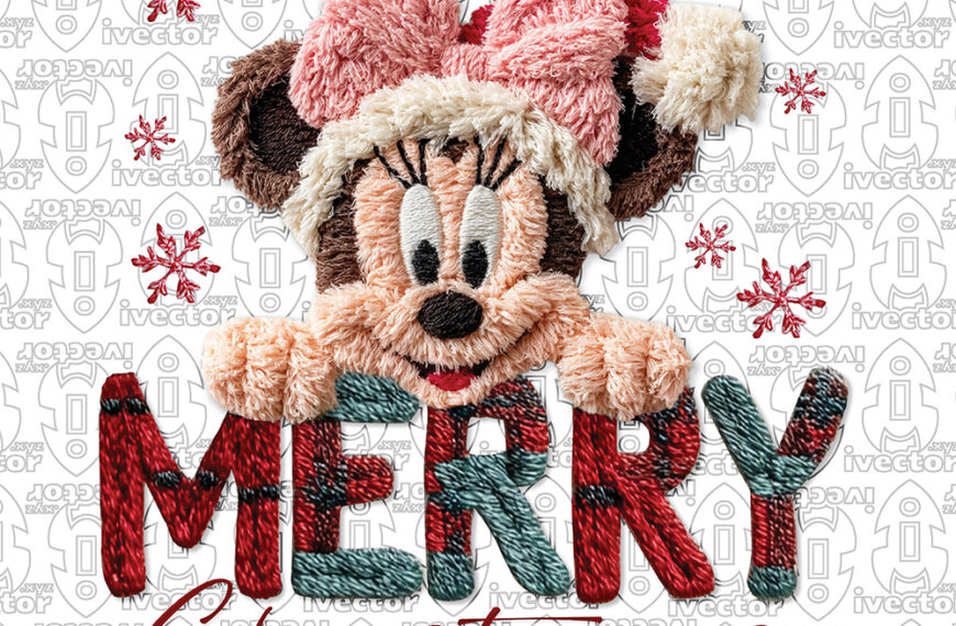 MERRY CHRISTMAS MINNIE MOUSE CROCHET PNG ALTA CALIDAD
