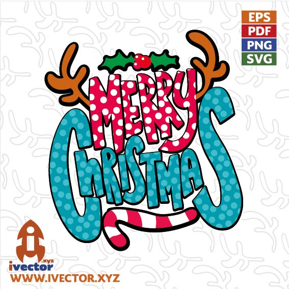 MERRY CHRISTMAS RENO VECTOR EDITABLE EPS PDF SVG